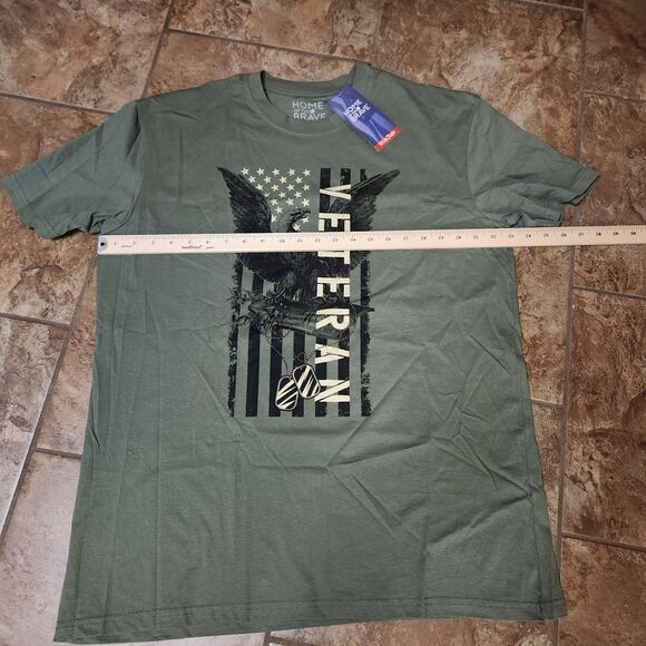Veteran Men’s Short Sleeve T-Shirt – XL Green | Patriotic Graphic | NWT - Picture 4 of 4